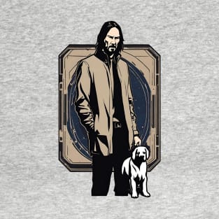 John Wick and His Trusty Dog Vintage Retro Movie T-Shirt